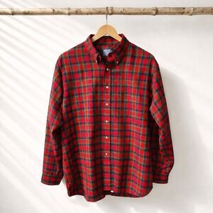 Vintage Sir Pendleton Shirt Men XL Red MacDuff Tartan Plaid Wool Button Down